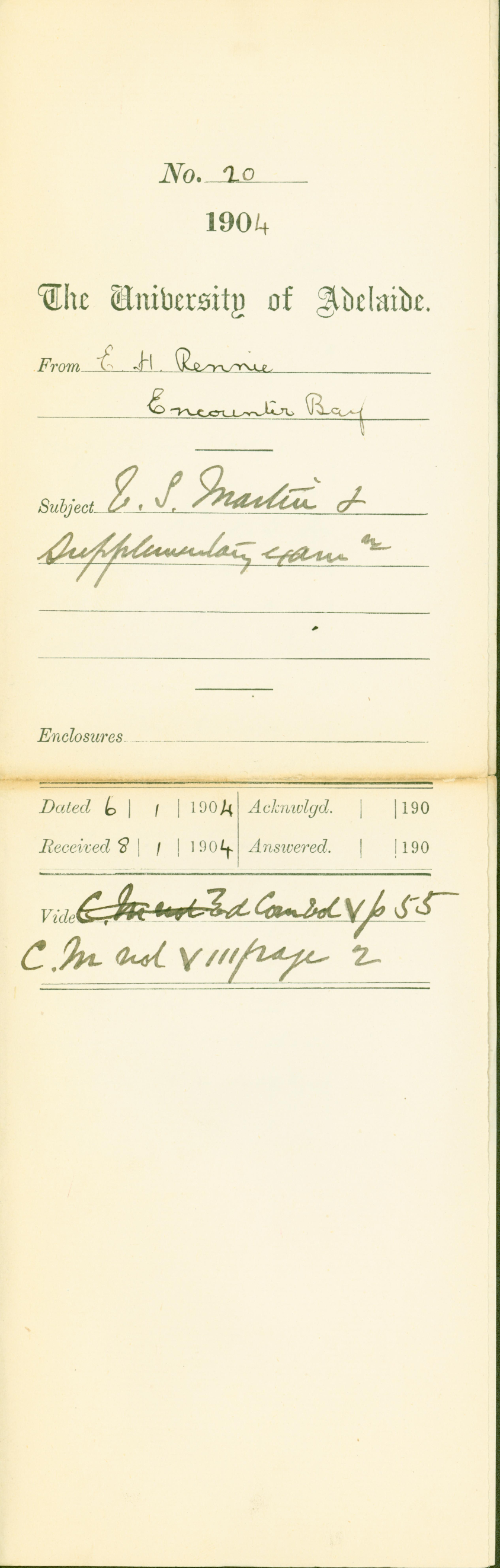 Re V S Martin and Supplementary examination