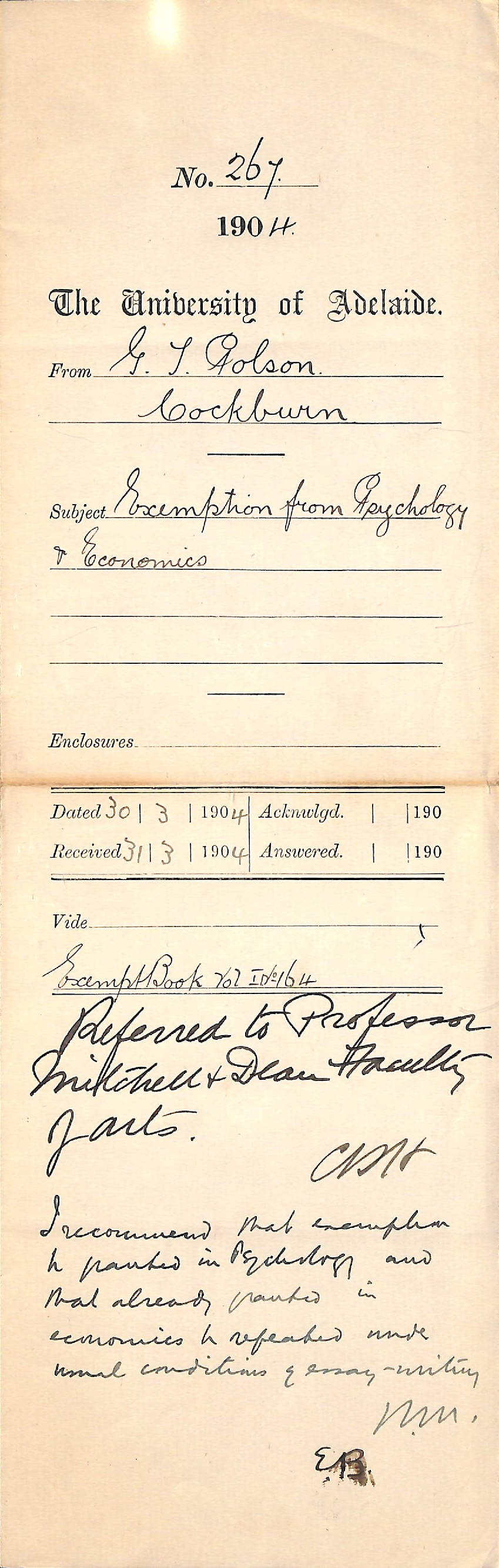 Exemption from Psychology and Economics