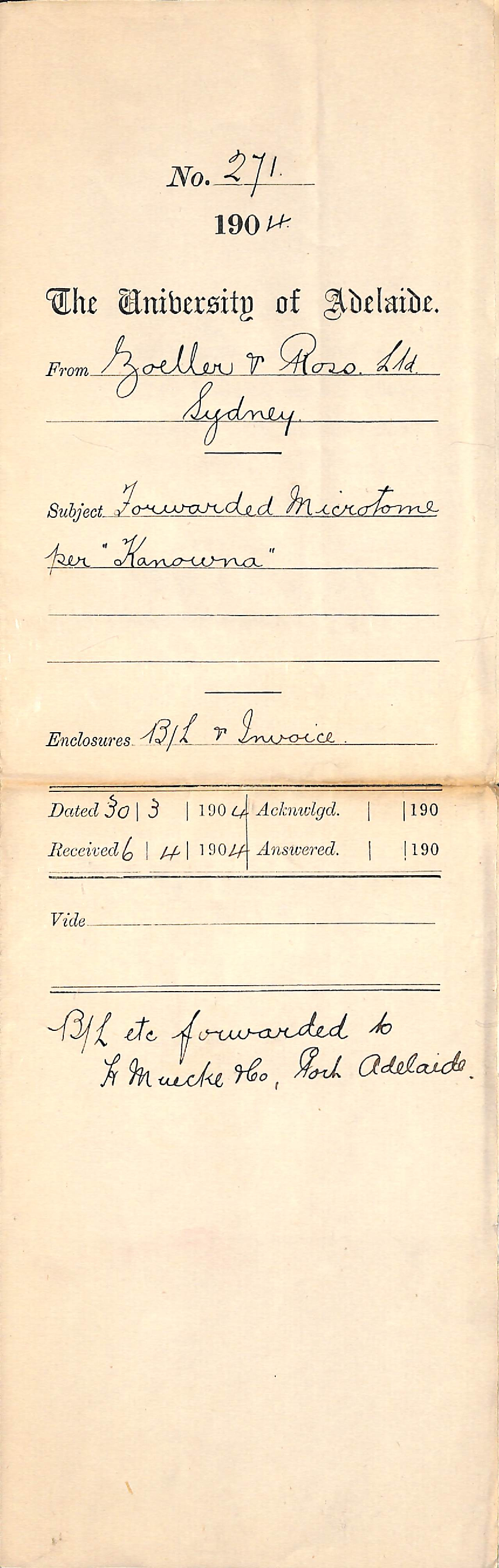 Forwarded Microtome per Kanowna
