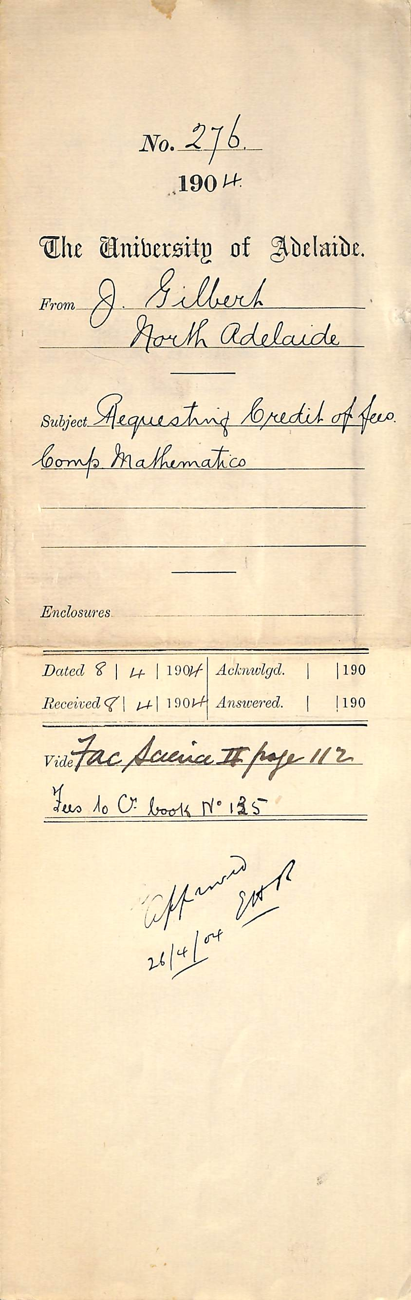 Requesting Credit of fees Compulsory Mathematics