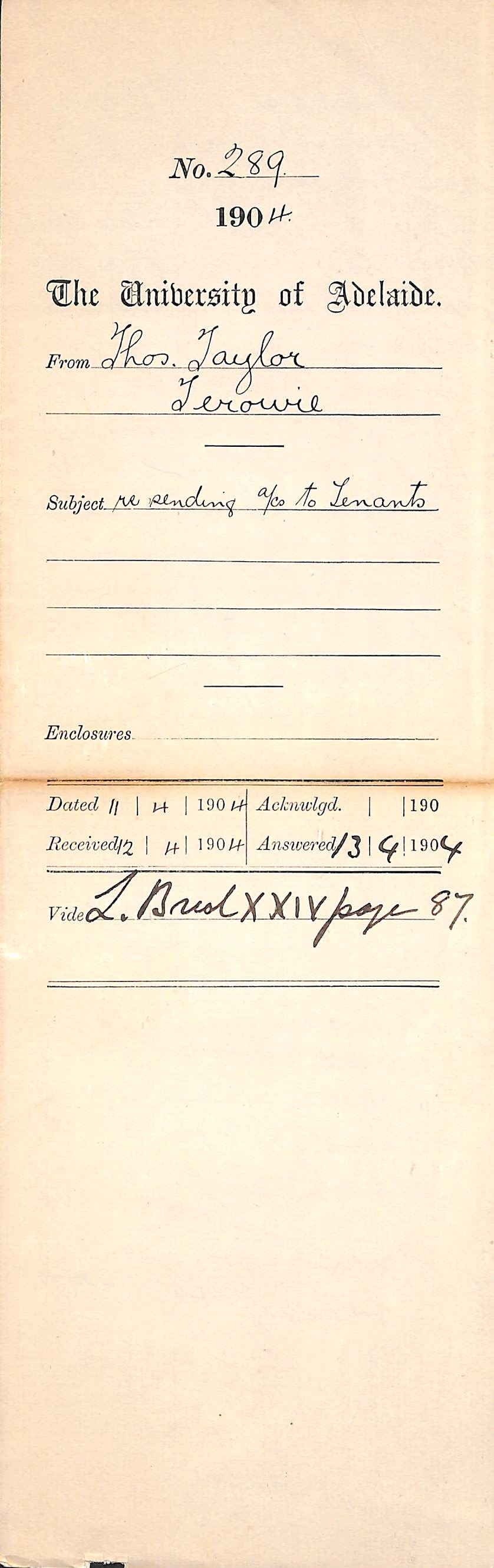 Re Sending Accounts to Tenants