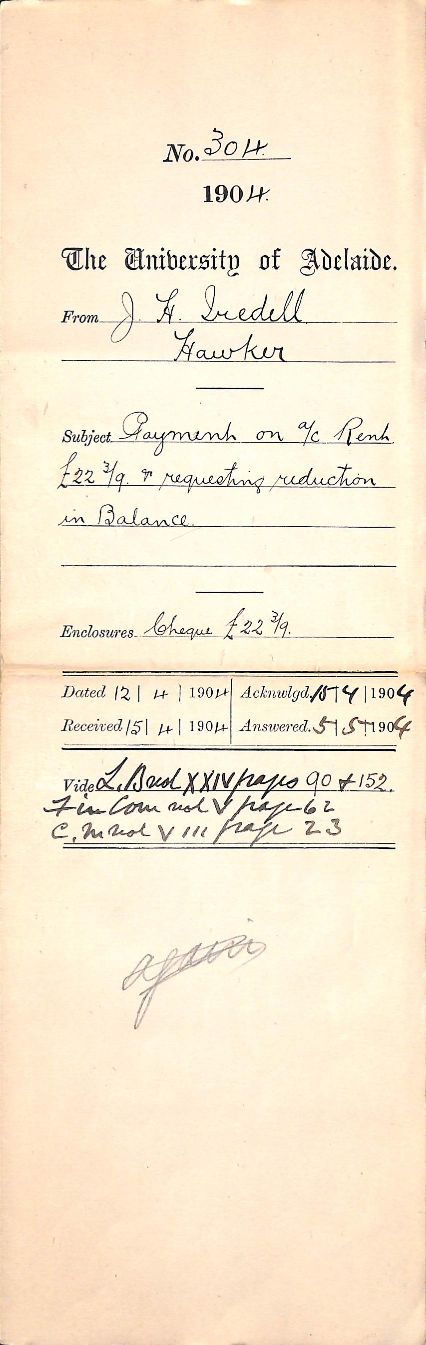 Payment on Account Rent