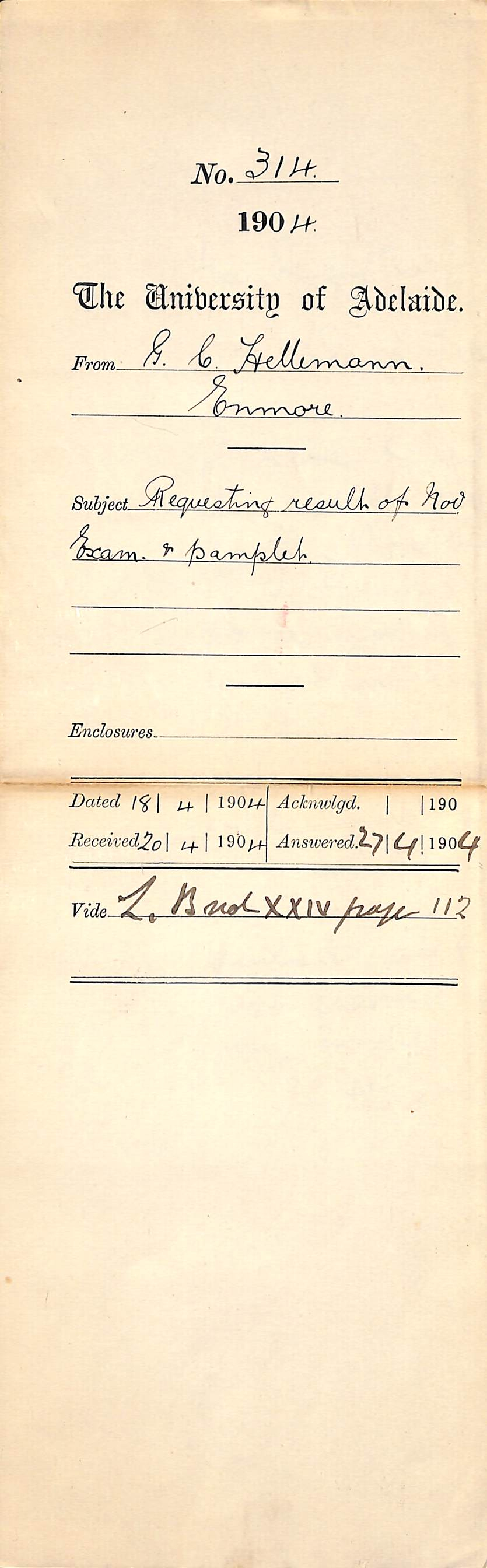 Requesting result of November Exam and Pamphlet