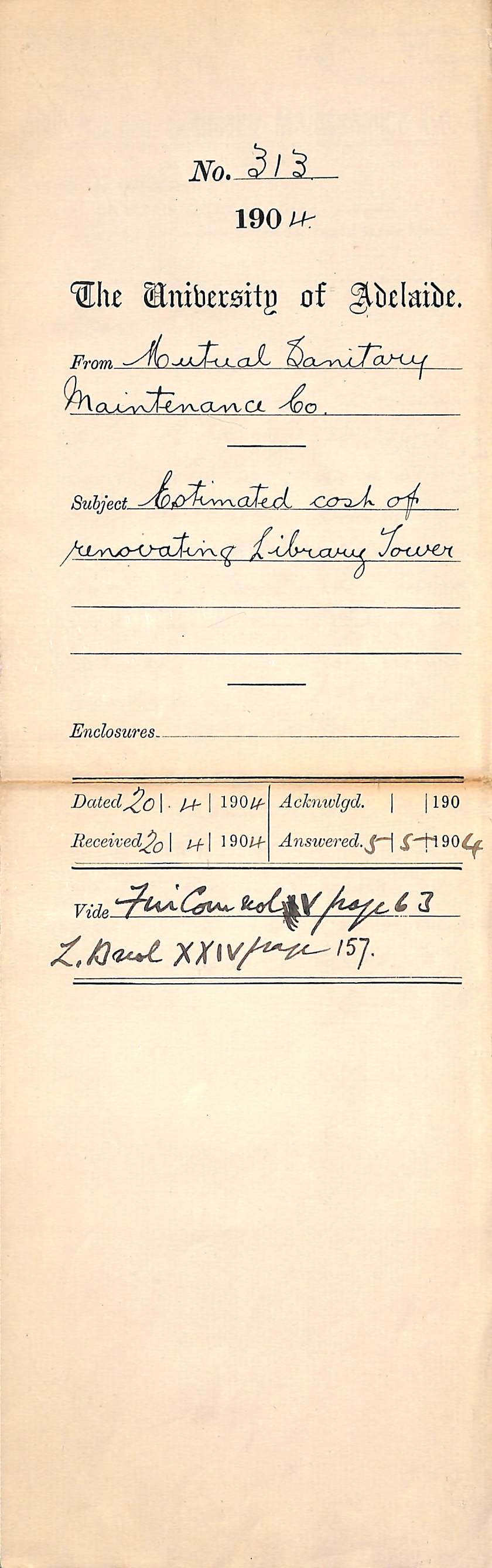 Estimated cost of renovating Library Tower