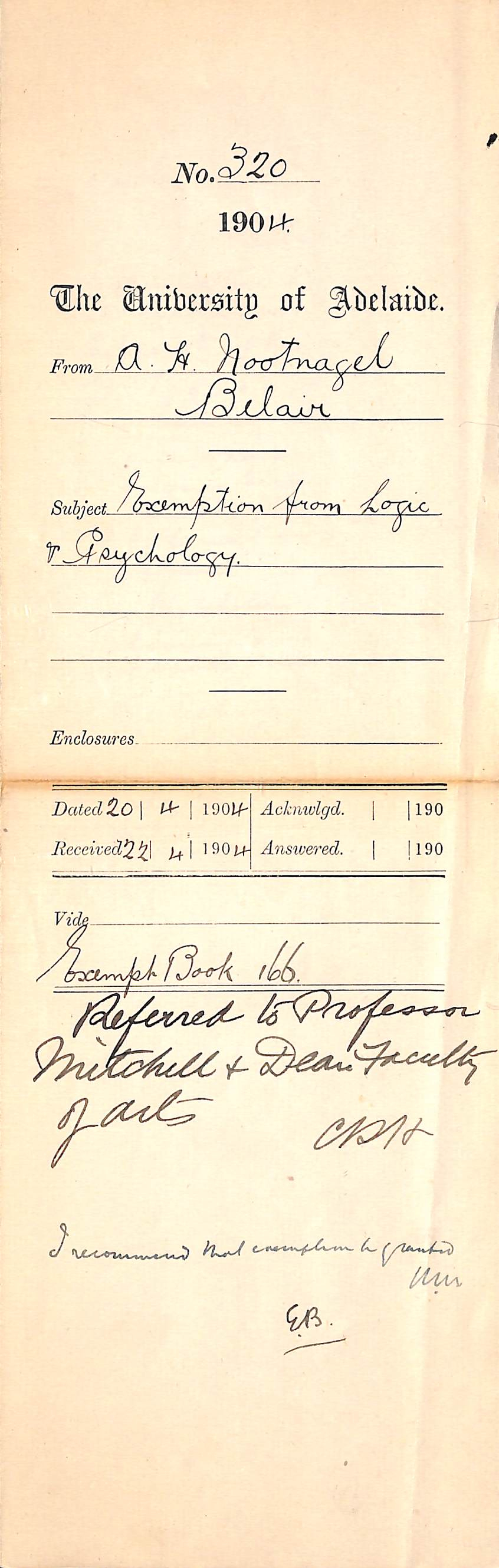 Exemption from Logic and Psychology