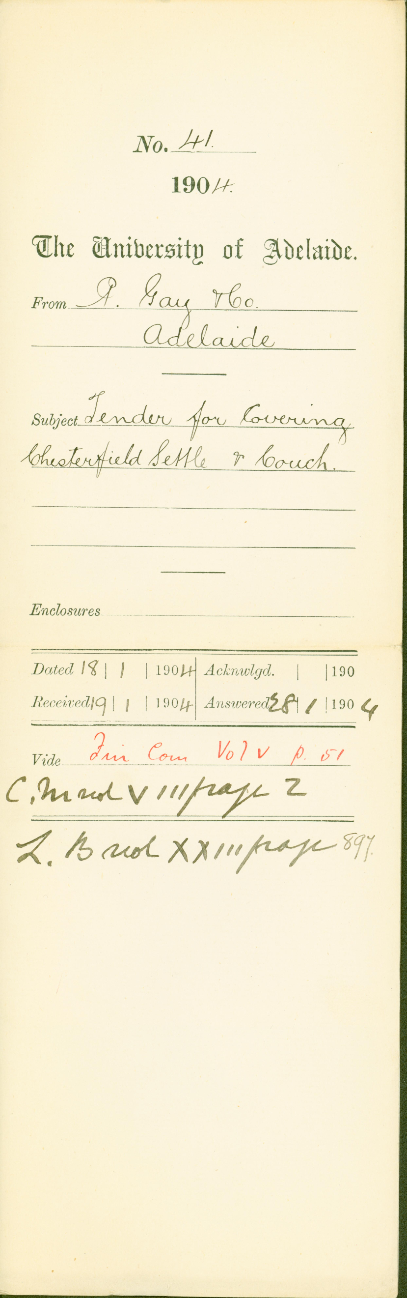 Tender for covering Chesterfield settee and couch