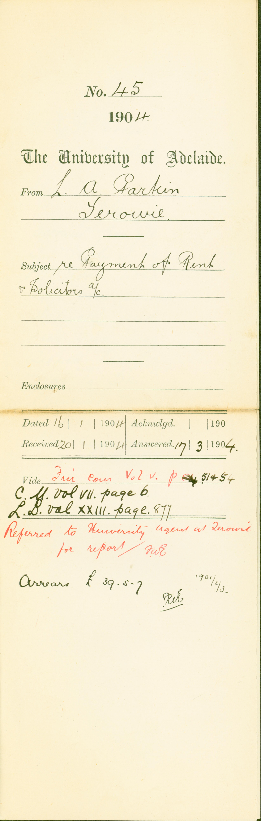 Re payment of rent - Solicitors account