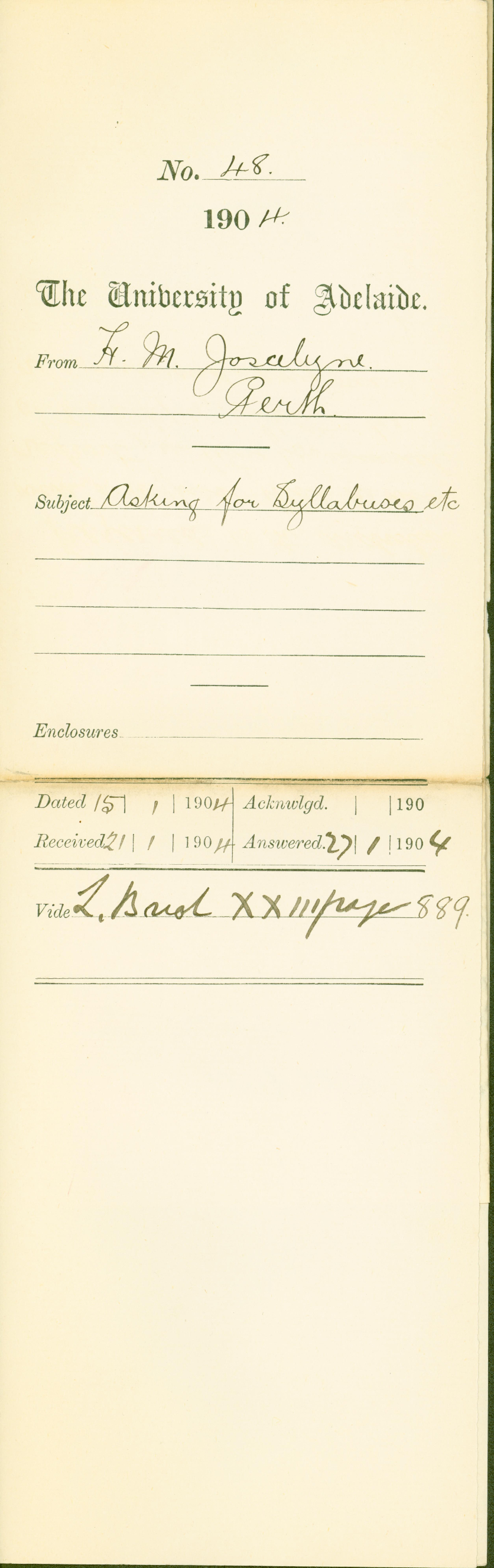 Asking for Syllabuses