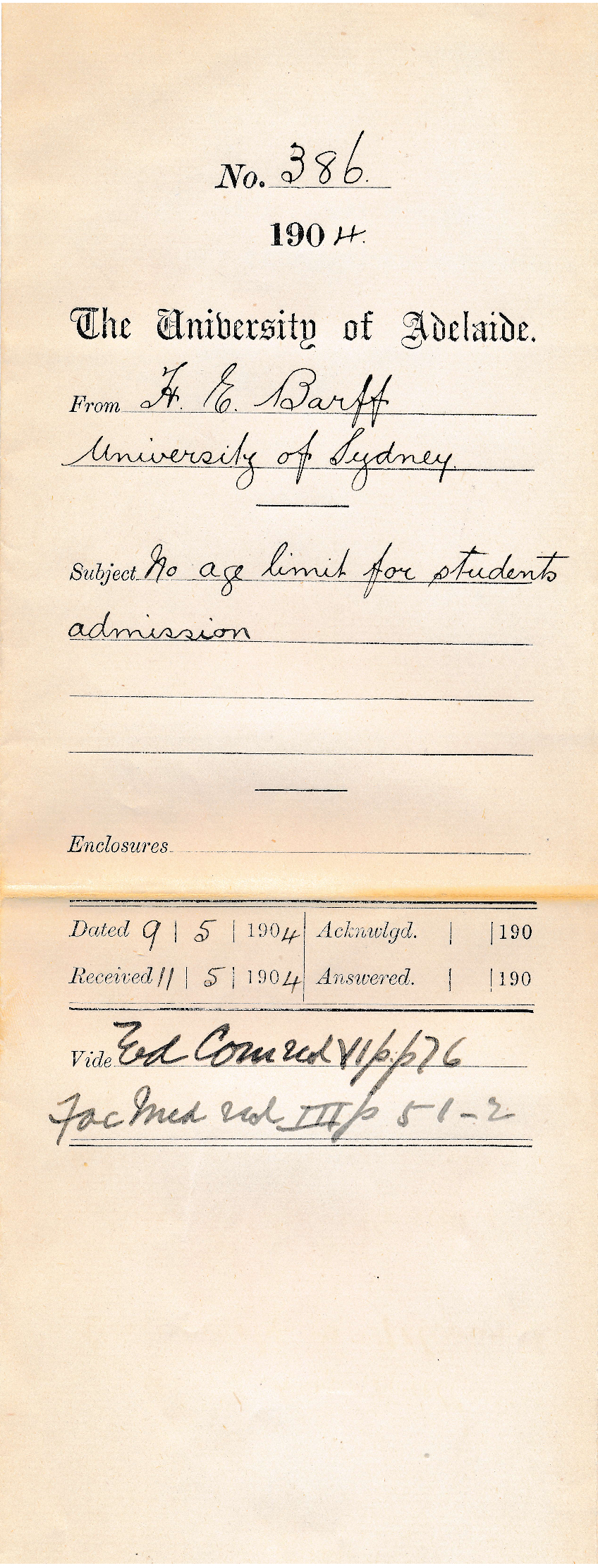 No age limit for students admission