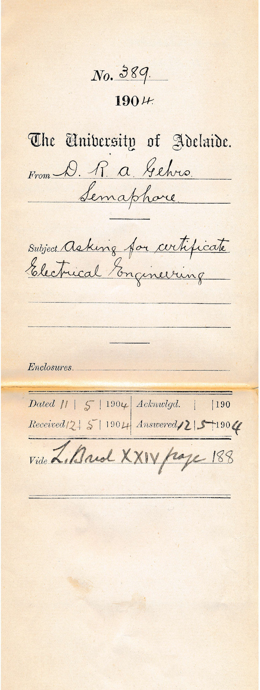 Asking for Certificate Electrical Engineering