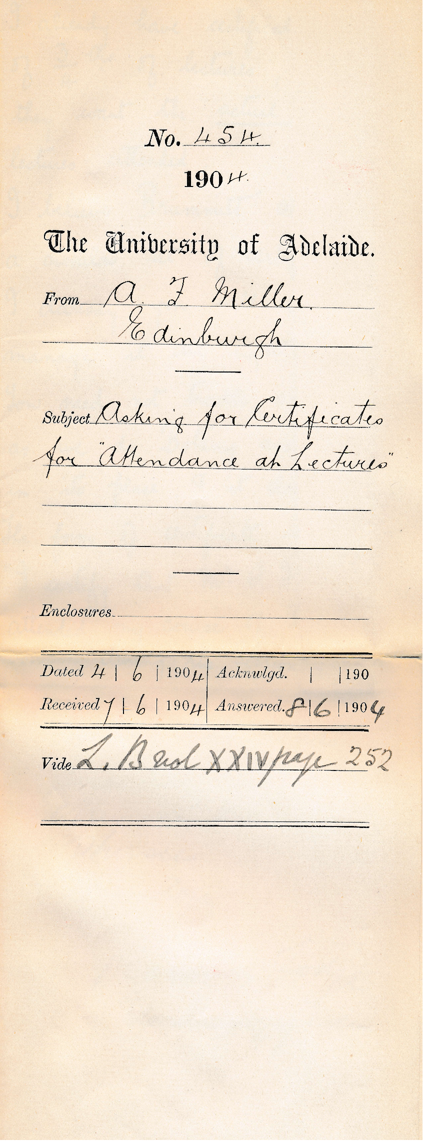 Asking for Certificates for Attendance at Lectures