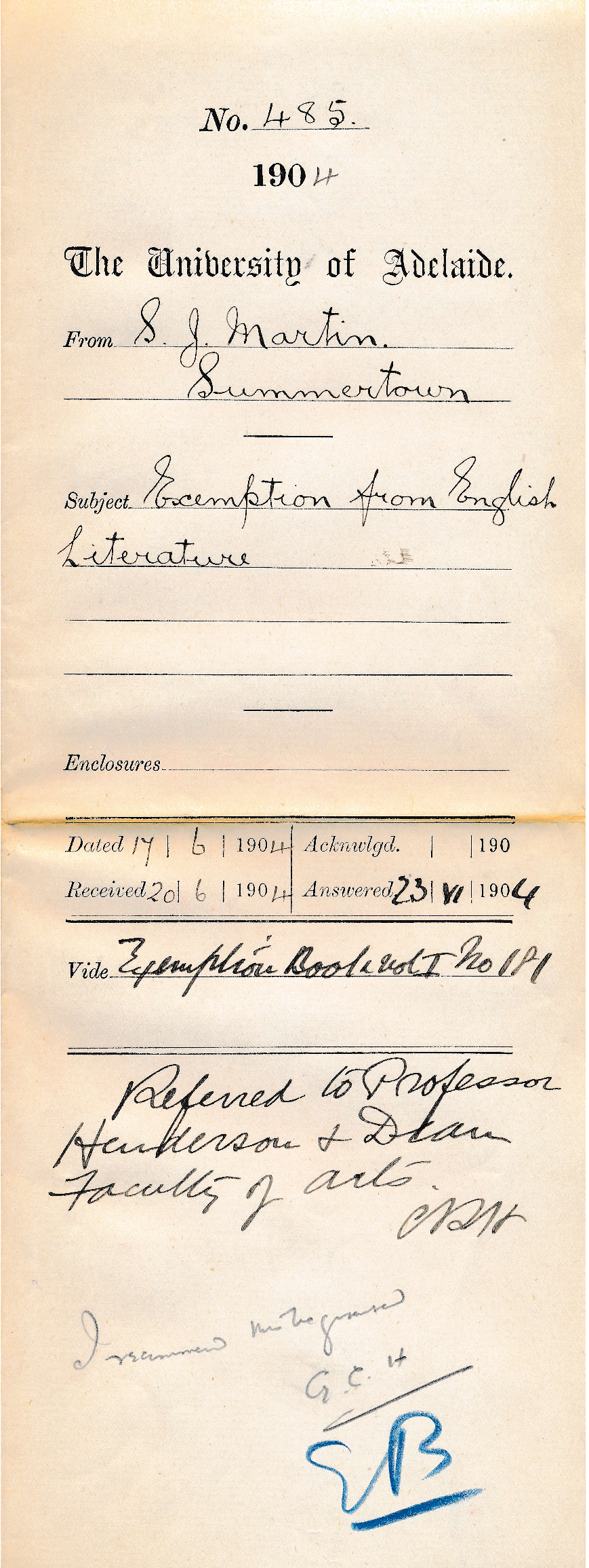 Exemption from English Literature