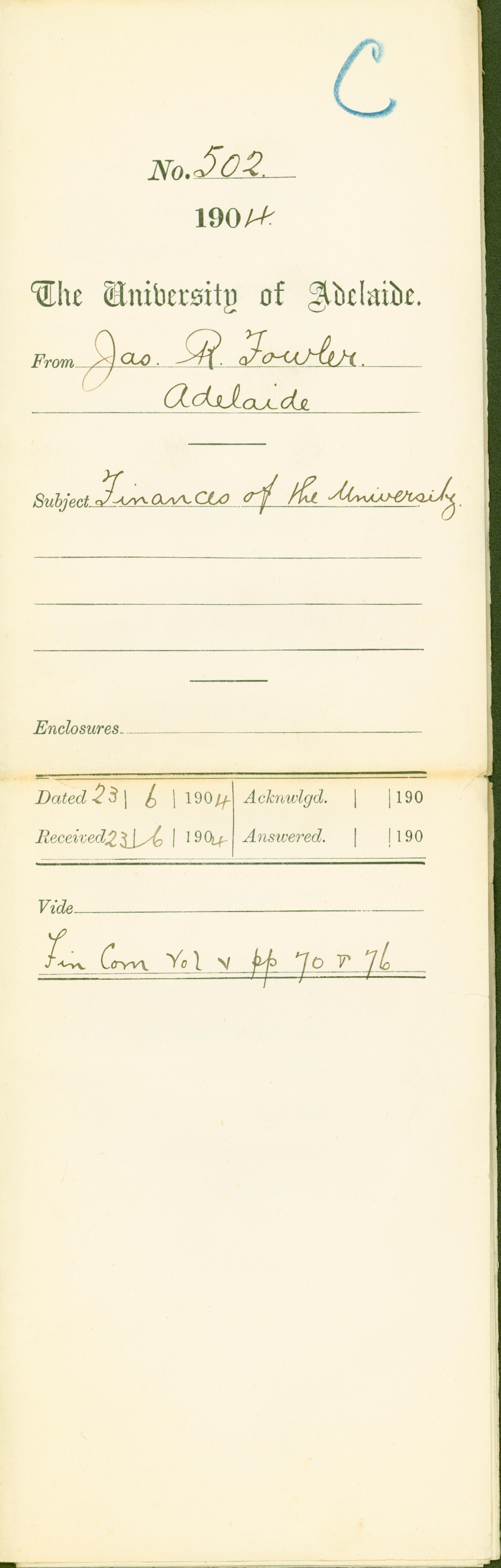 Finances of the University