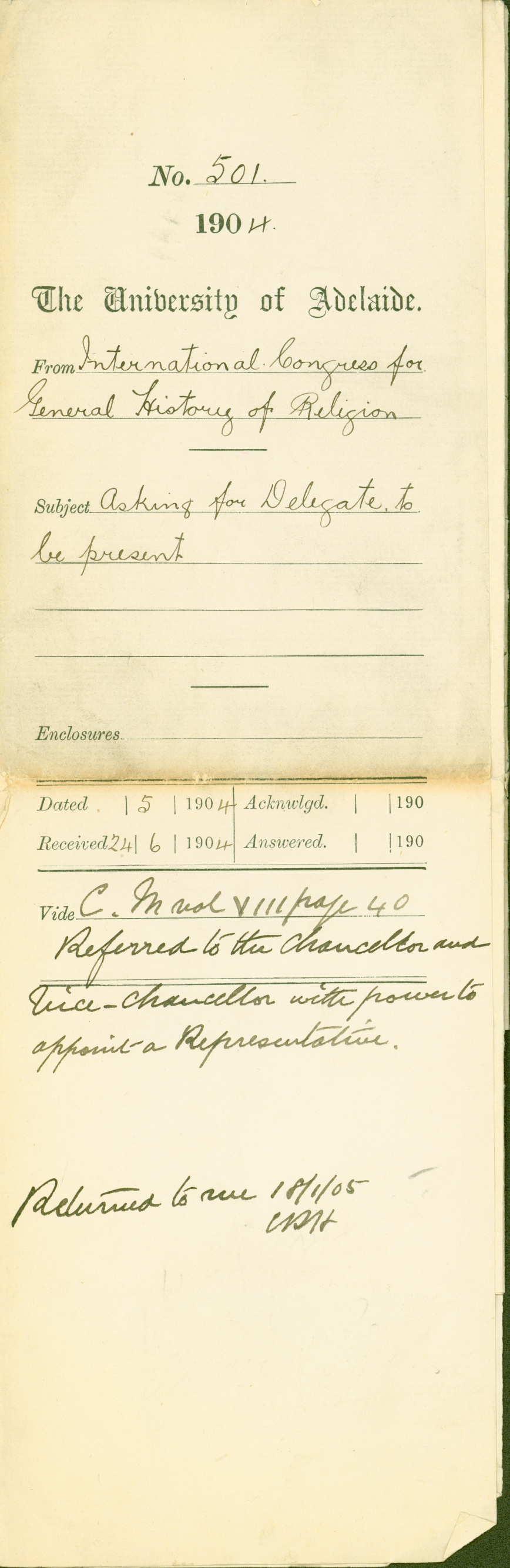 Asking for Delegate to be present