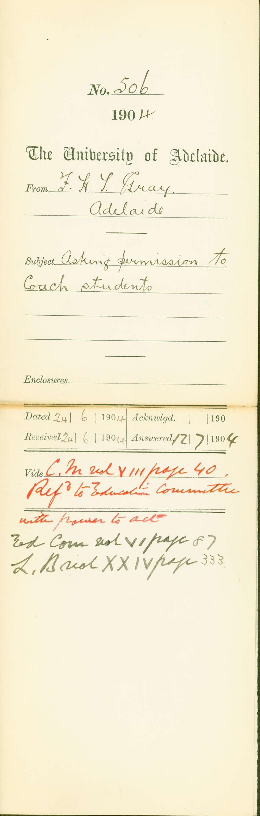 Asking permission to Coach Students