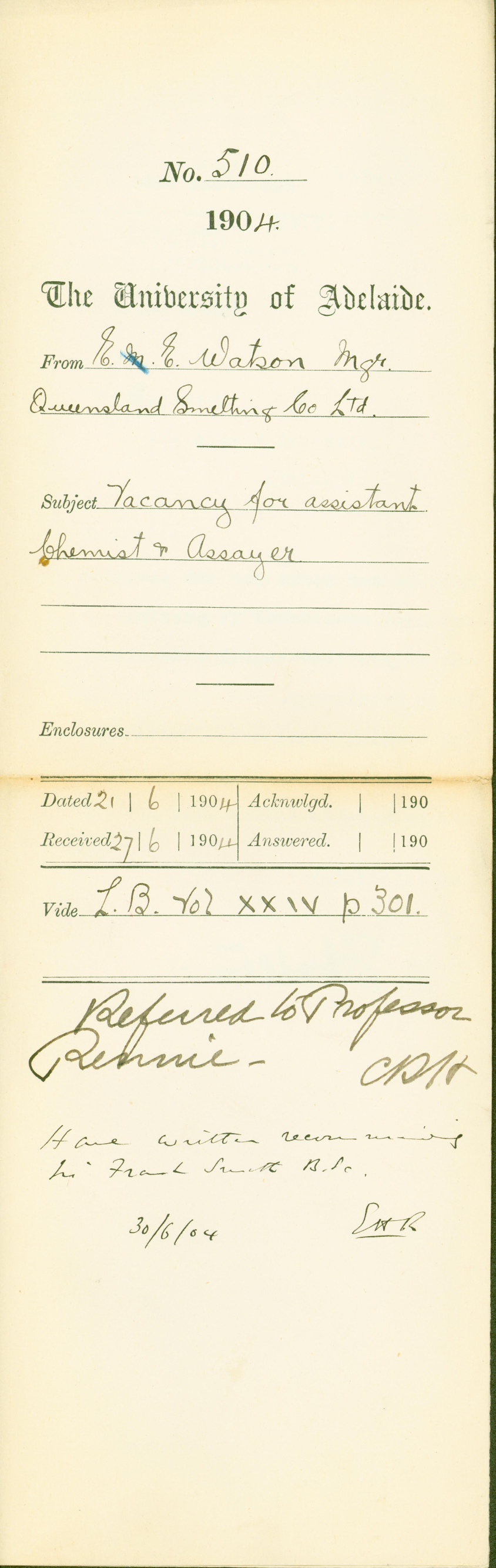 Vacancy for Assistant Chemist and Assayer