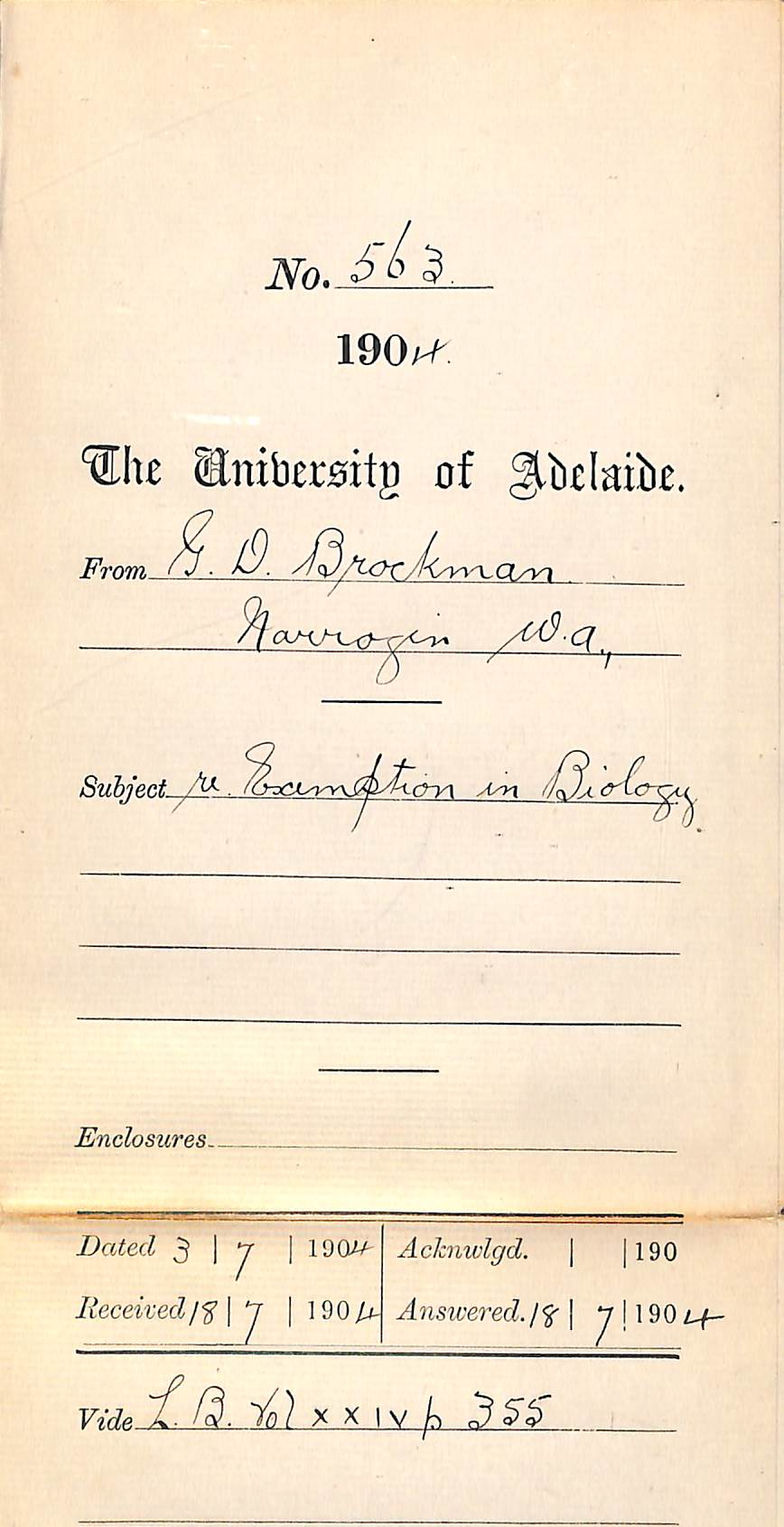 Exemption in Biology