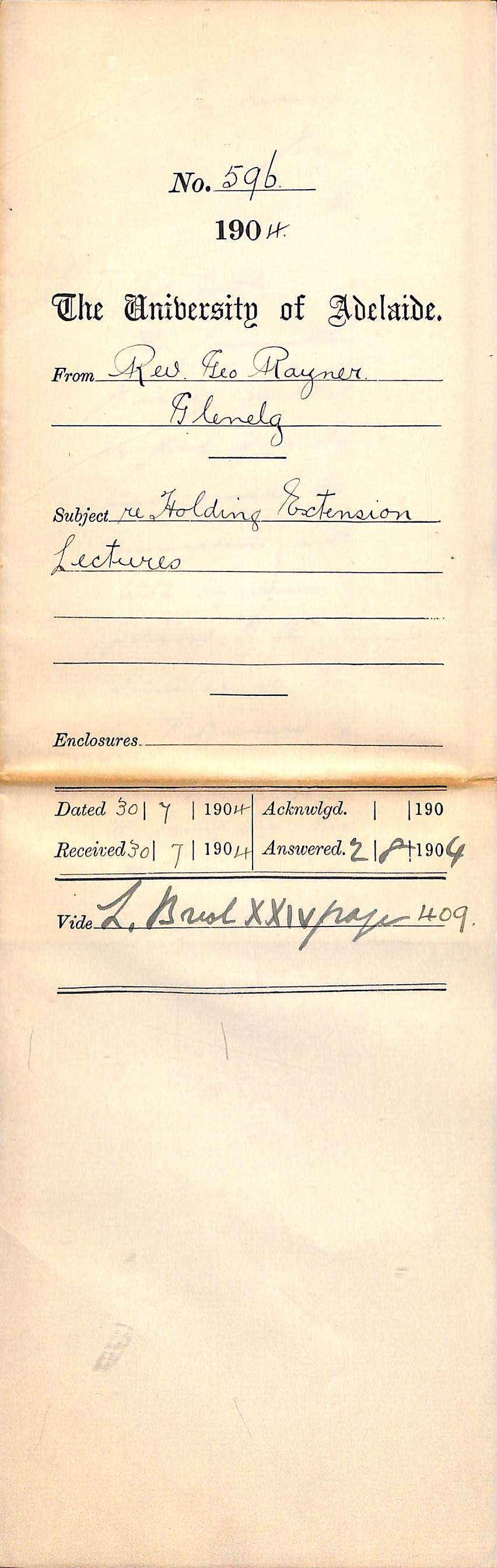 Re Holding Extension Lectures