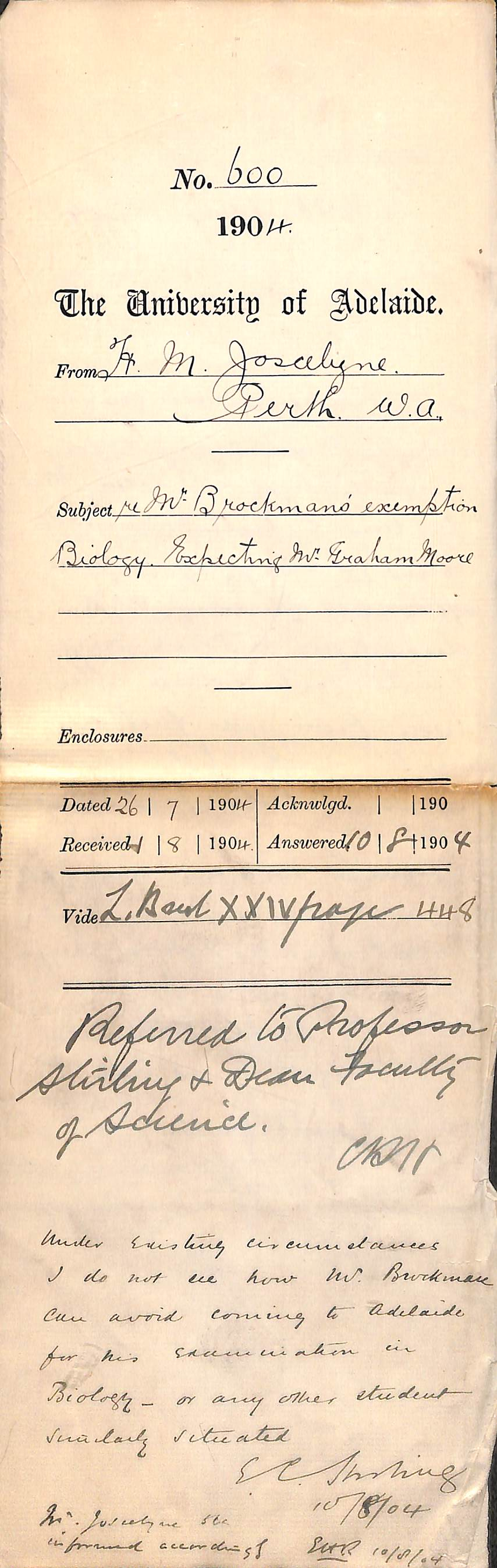 Re Mr Brockmans Exemption Biology Expecting Mr Graham Moore