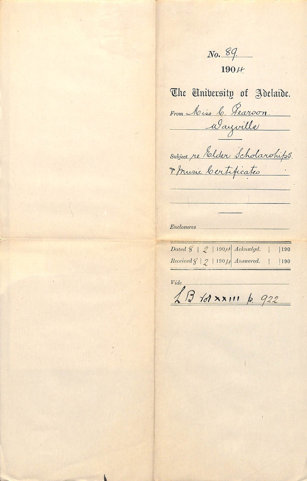 Elder Scholarships and Music Certificates