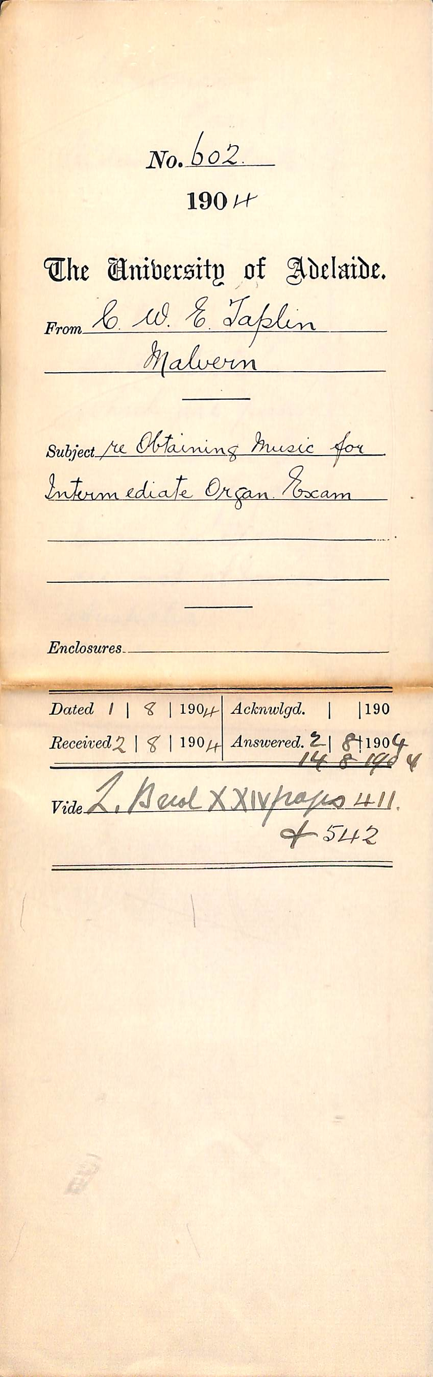 Re Obtaining Music for Intermediate Organ Exam