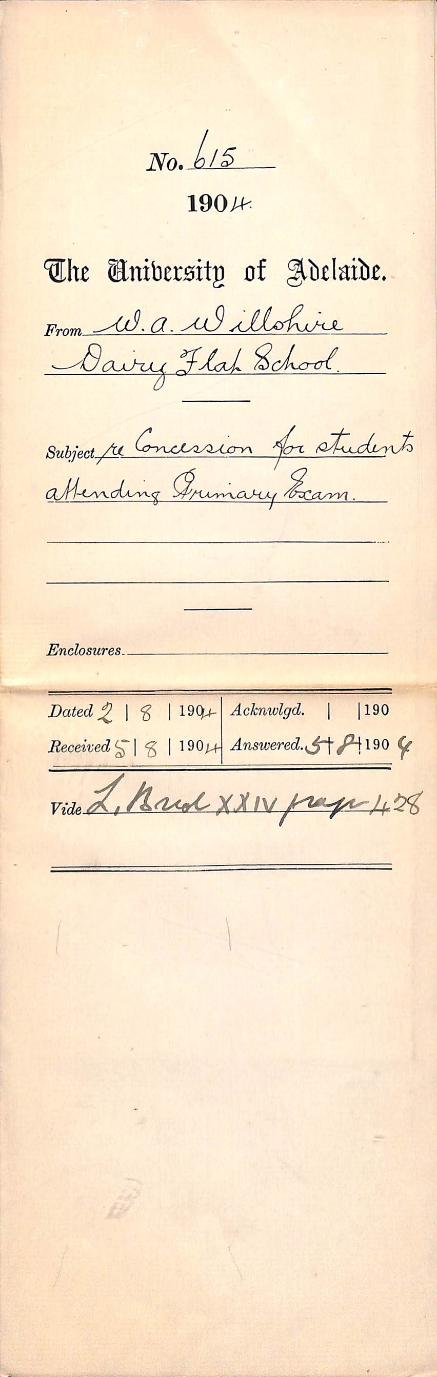 Re Concession for students attending Primary Exam