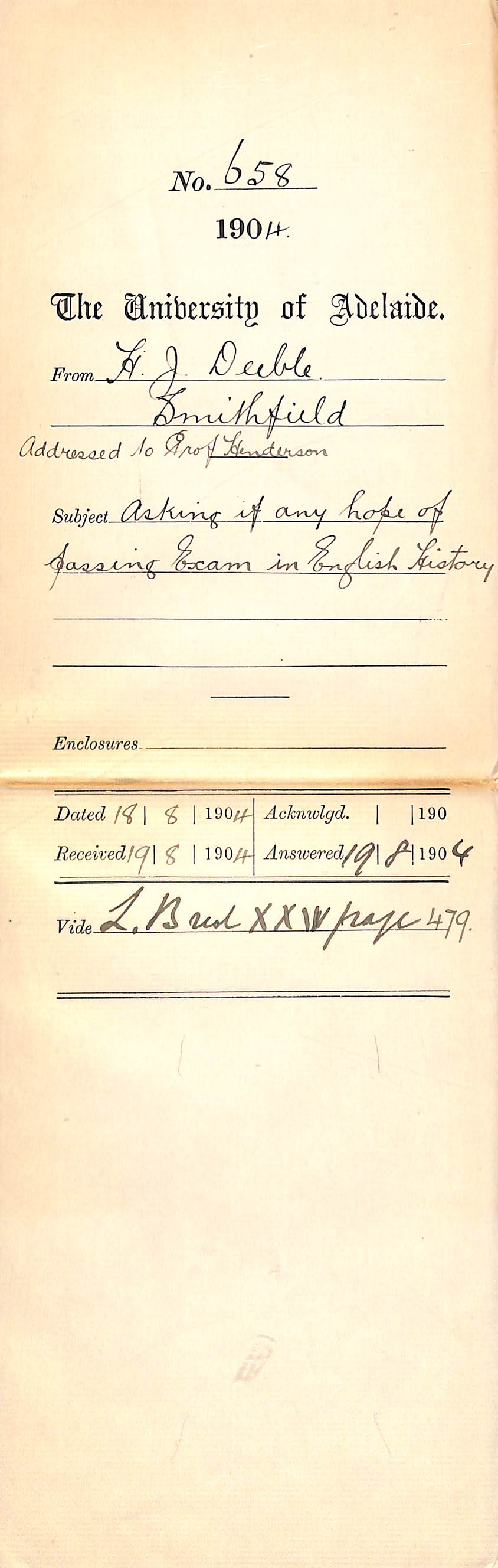 Asking if any hope of passing Exam in English History