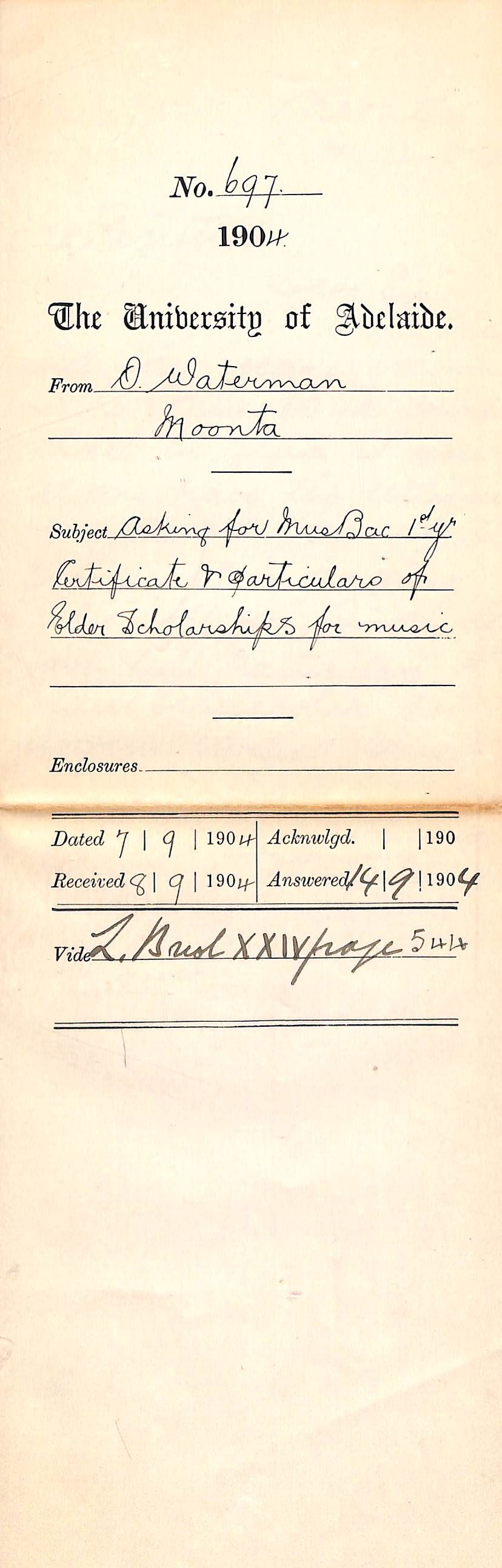 Mus Bac 1st Year Certificate - Elder Scholarships for Music