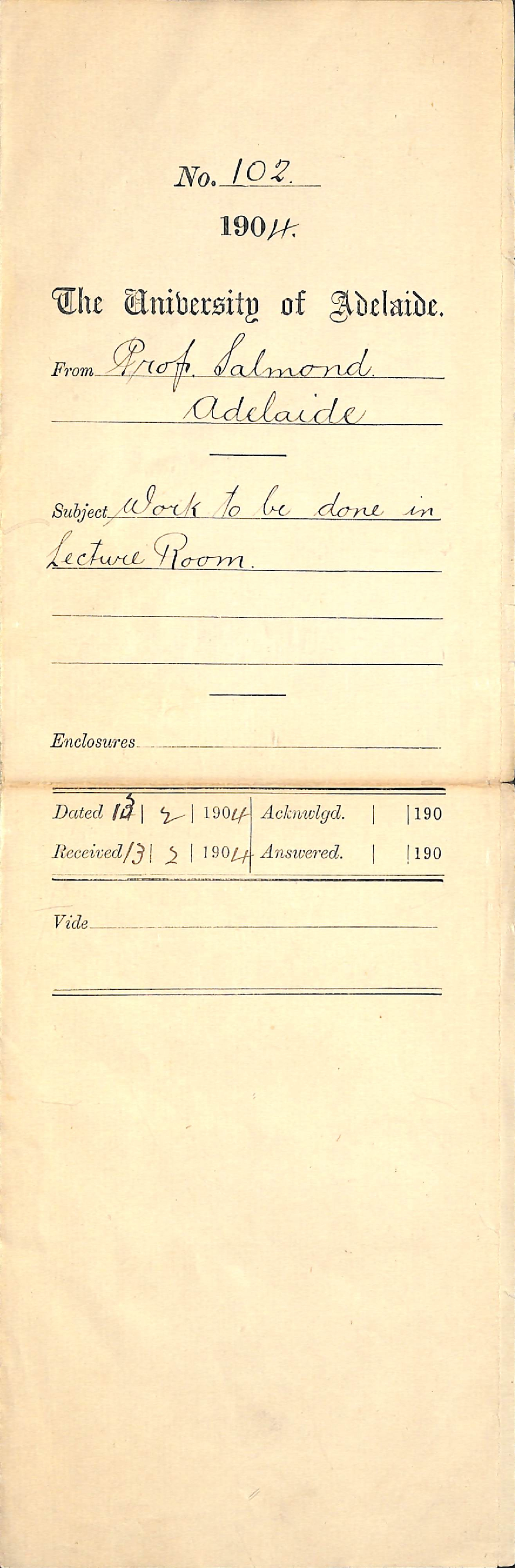 Re work to be done in Lecture Room