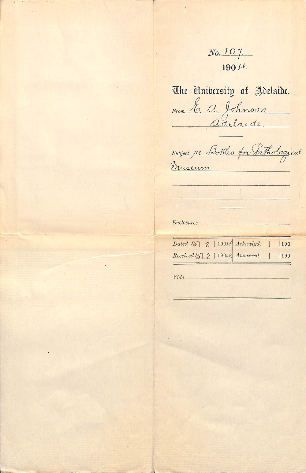 Re bottles for Pathological Museum