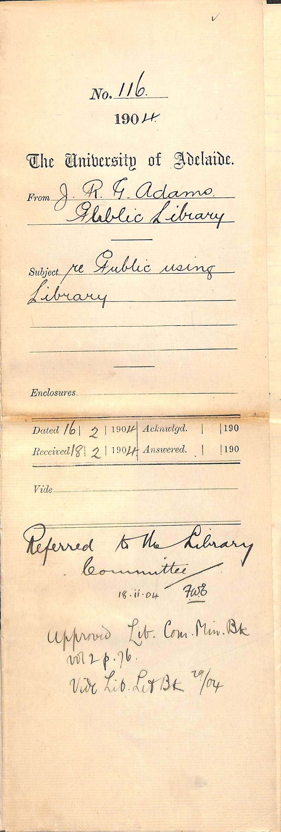 Re public using University Library