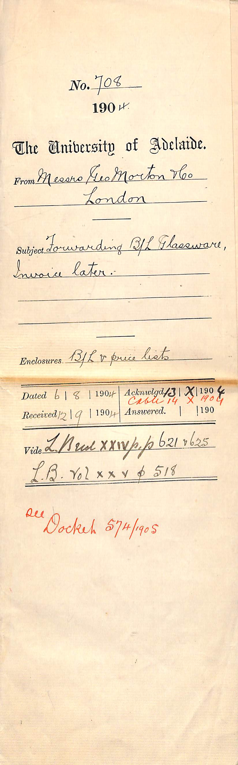 Forwarding Bill of Lading Glassware Invoice later