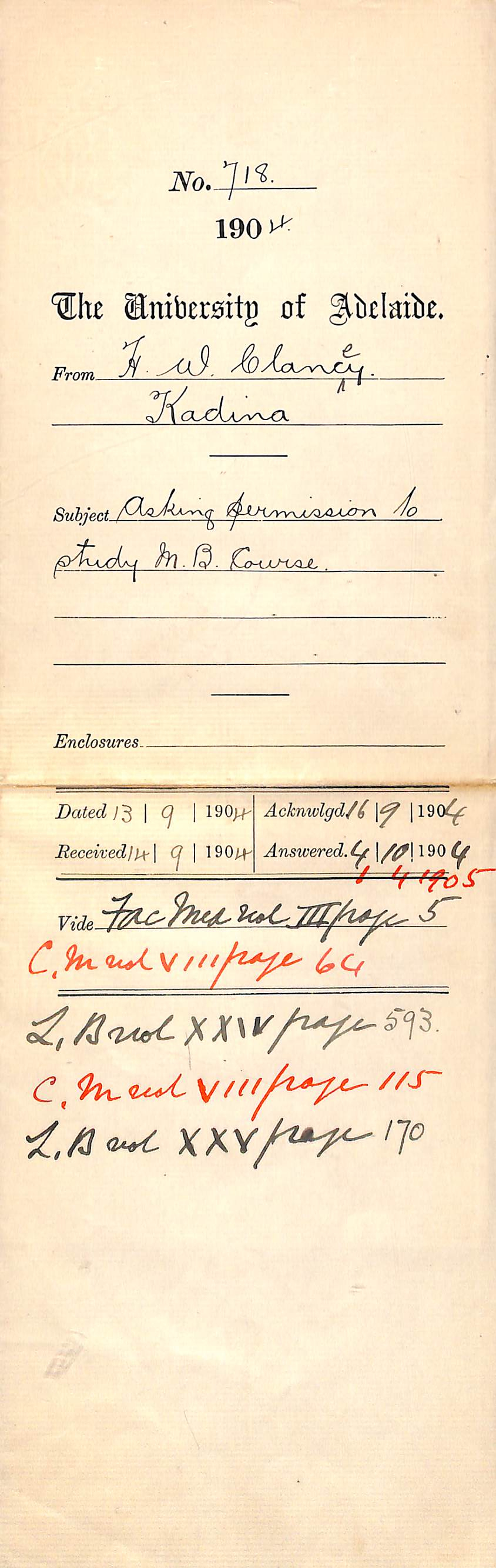 Asking permission to study MB Course