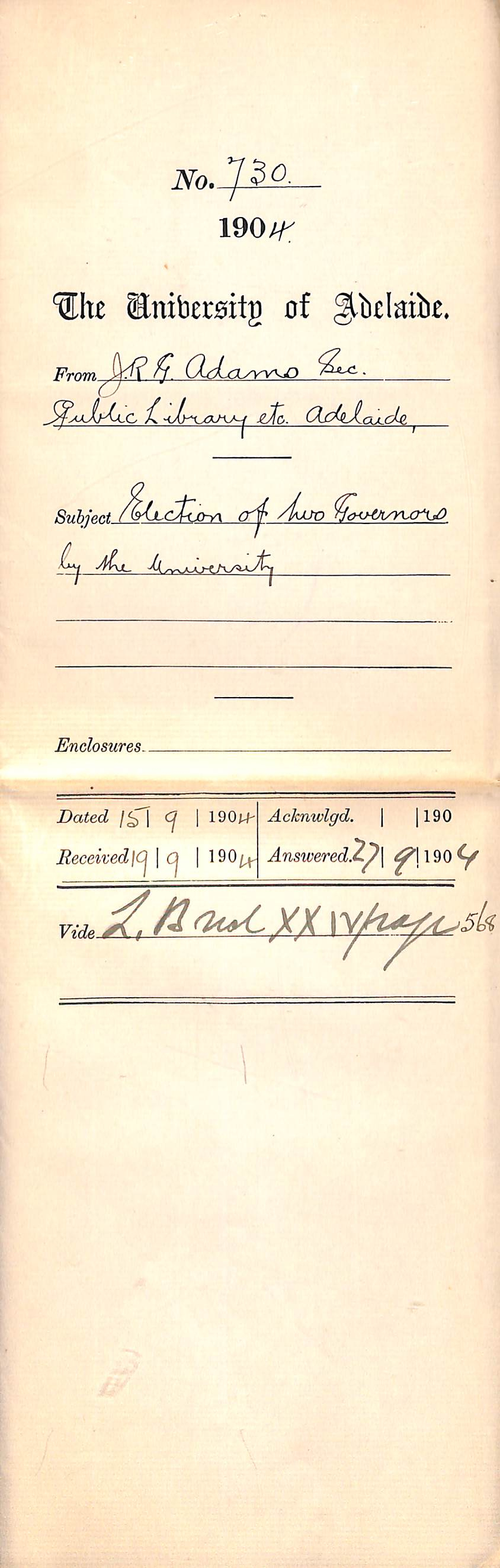 Election of two Governors by the University