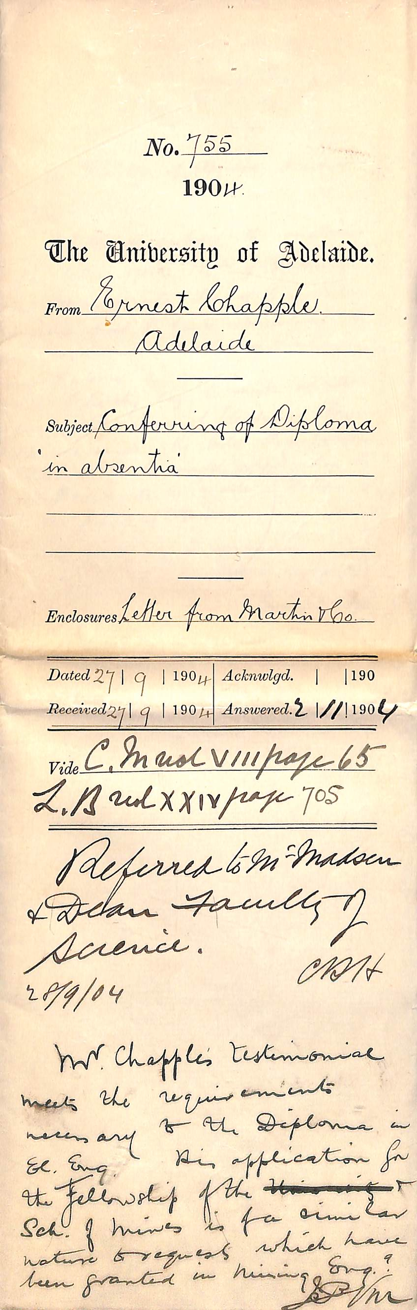 Conferring of Diploma in absentia