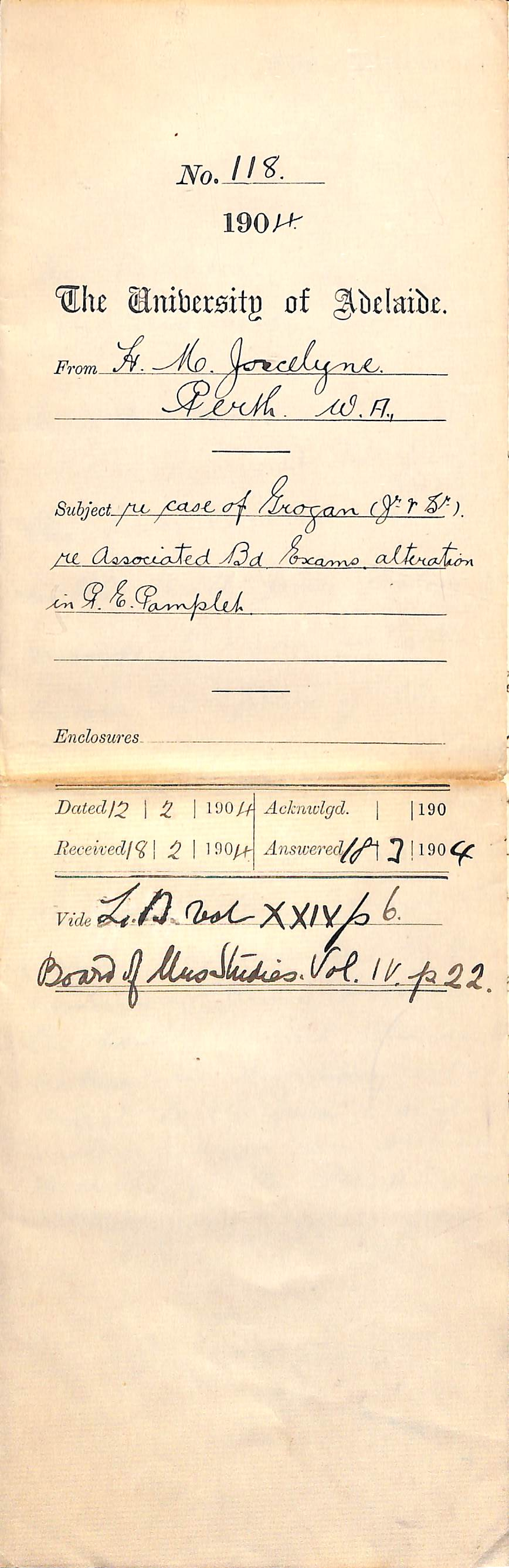 Case of Mr Grogan - Associated Board Exams