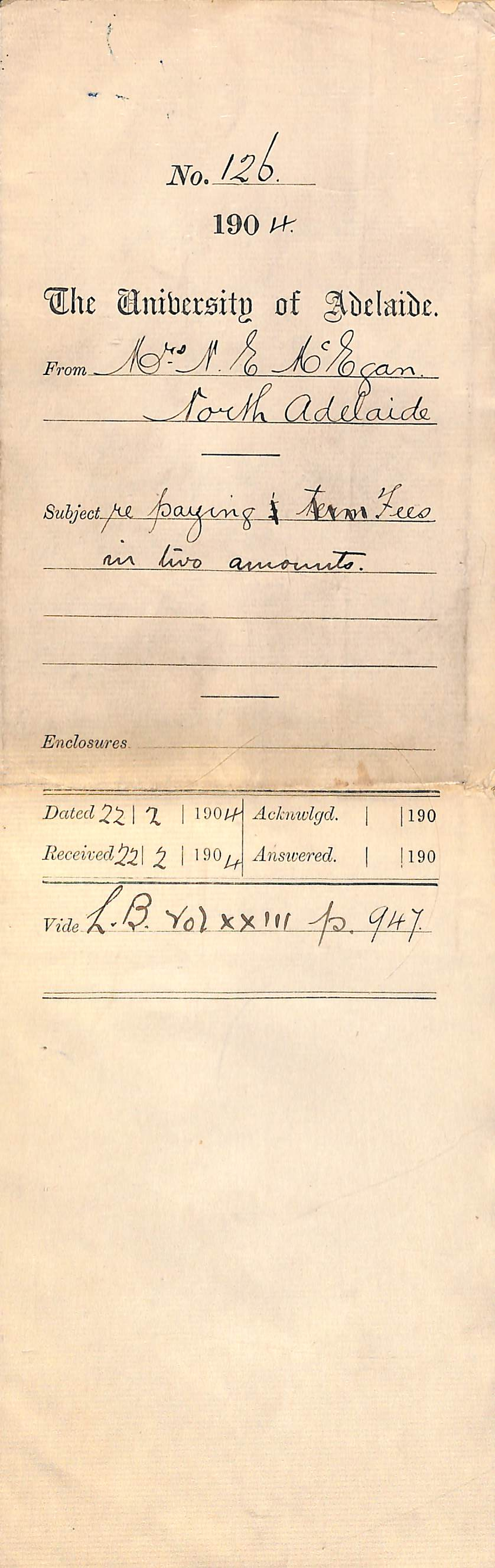 Re paying fees in two amounts