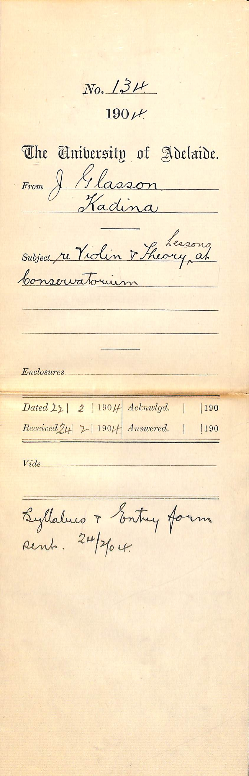 Re violin &amp; theory lessons at Conservatorium