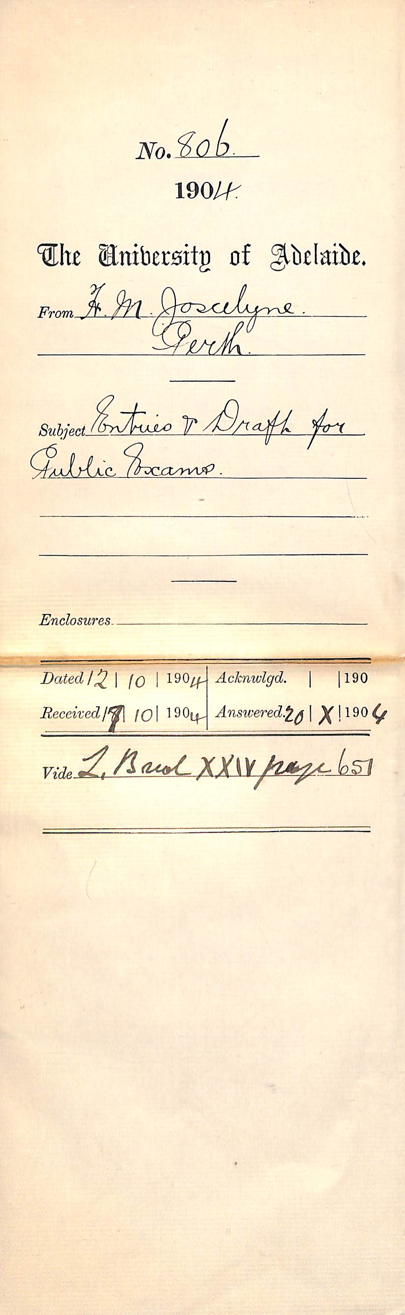 Entries and Draft for Public Exams