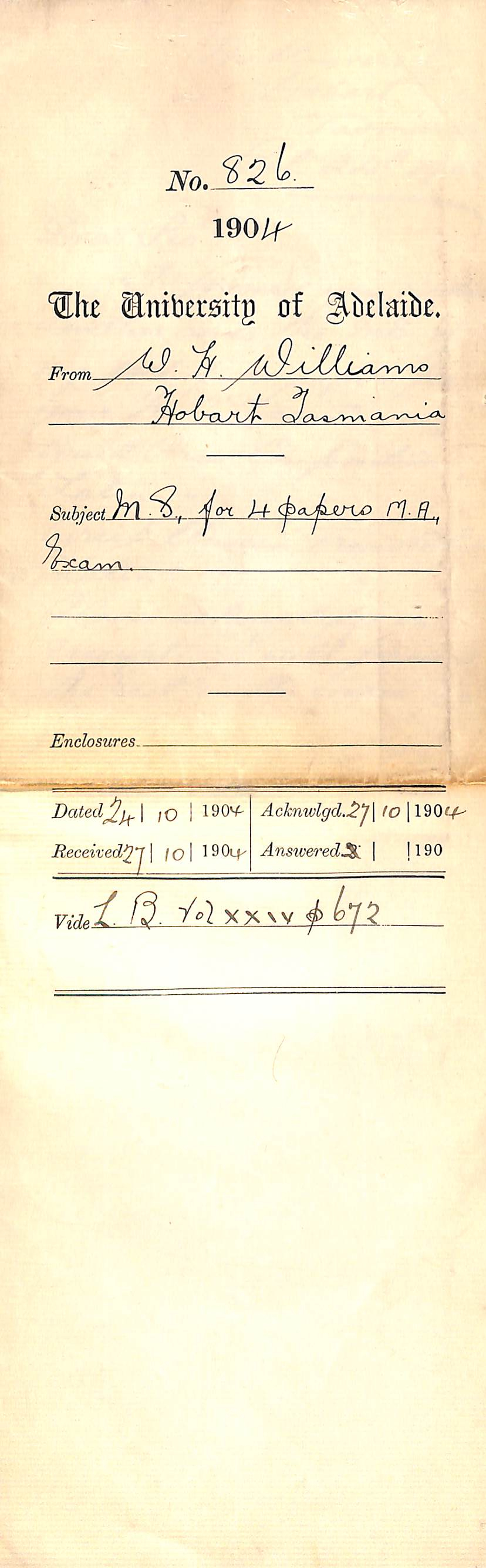 MS for 4 papers M A Exam