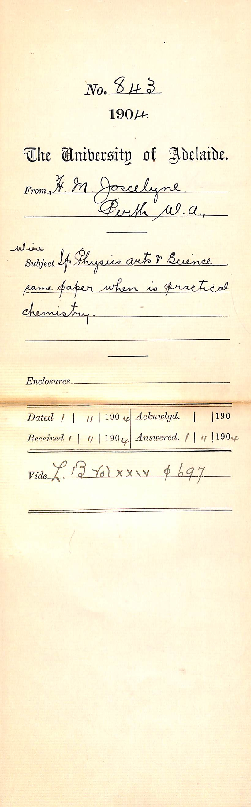 If Physics Arts and Science same paper when is Practical Chemistry