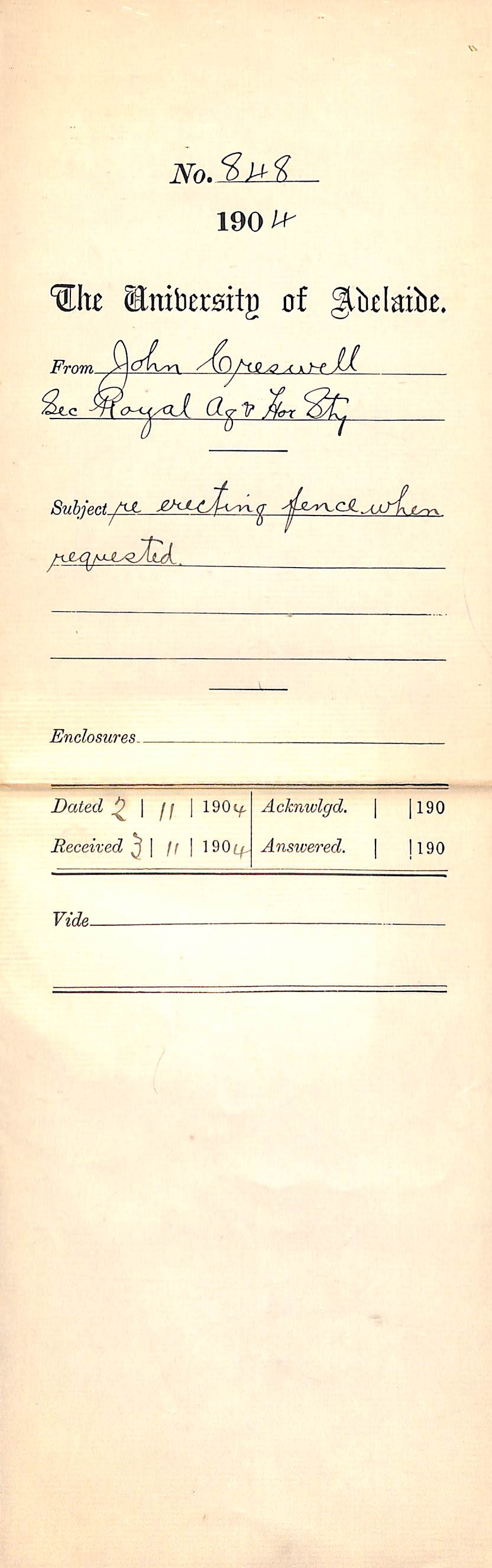 Re Erecting fence when requested