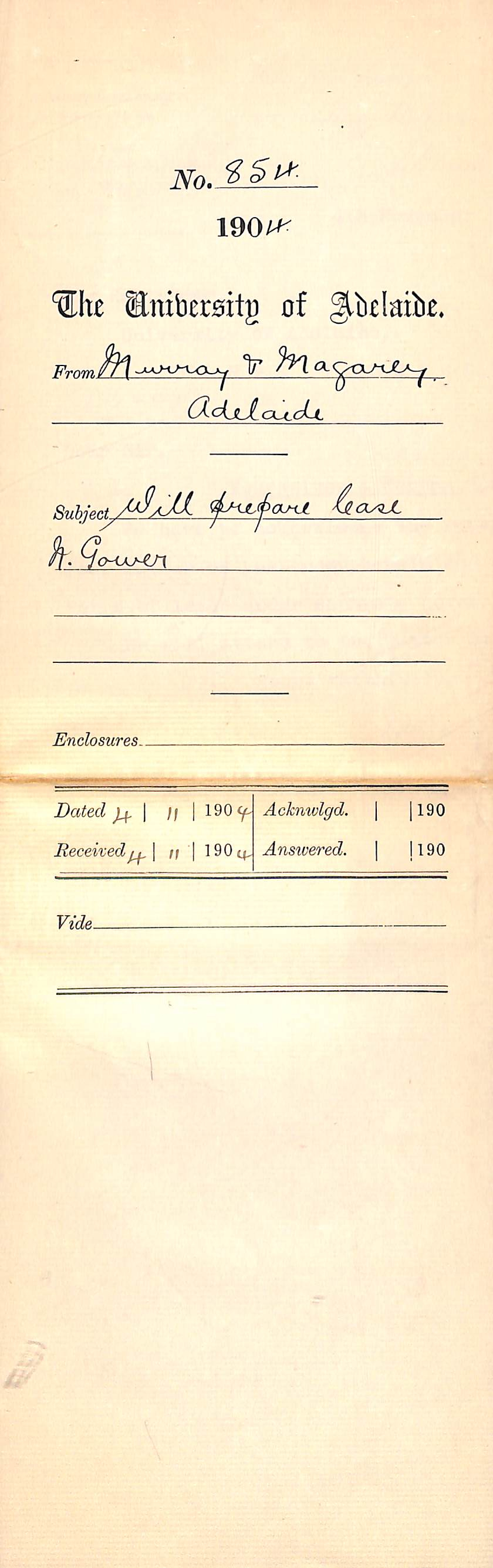 Will prepare Lease Norman Gower