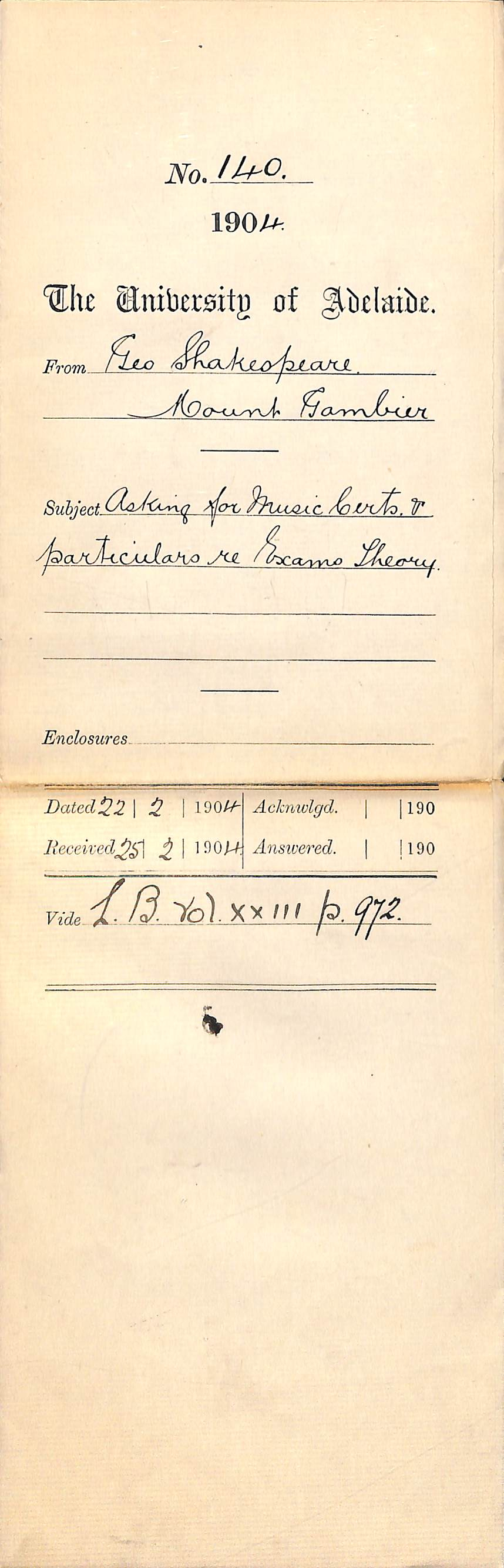 Asking for Music Certificates &amp; particulars