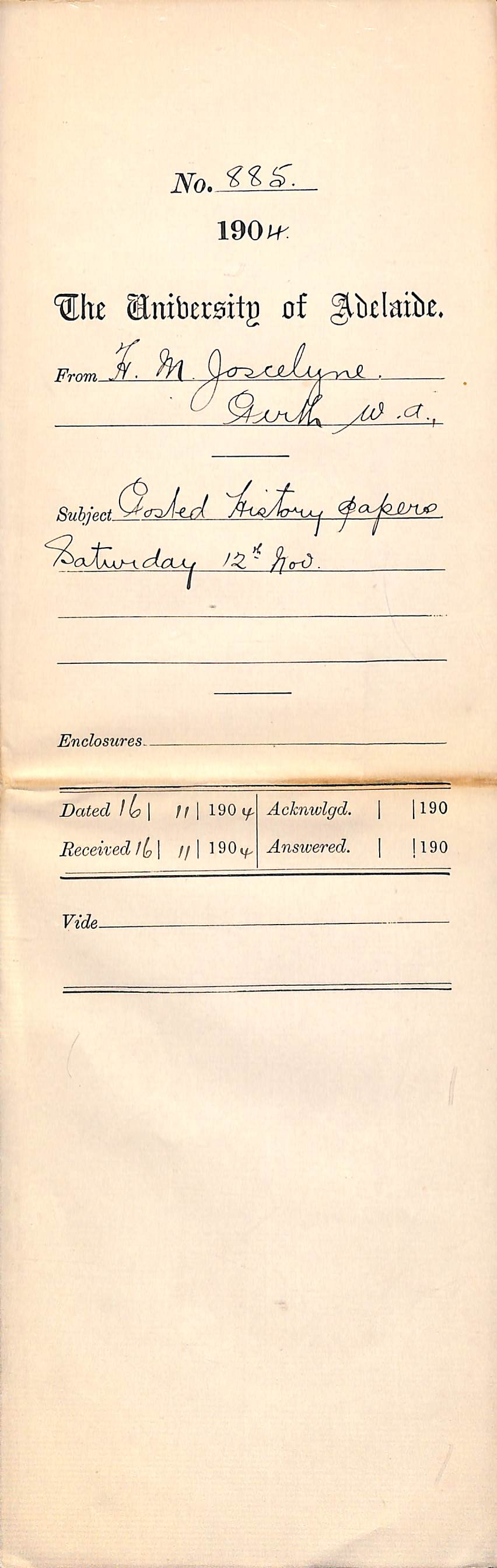 Posted History Papers Saturday 12th November