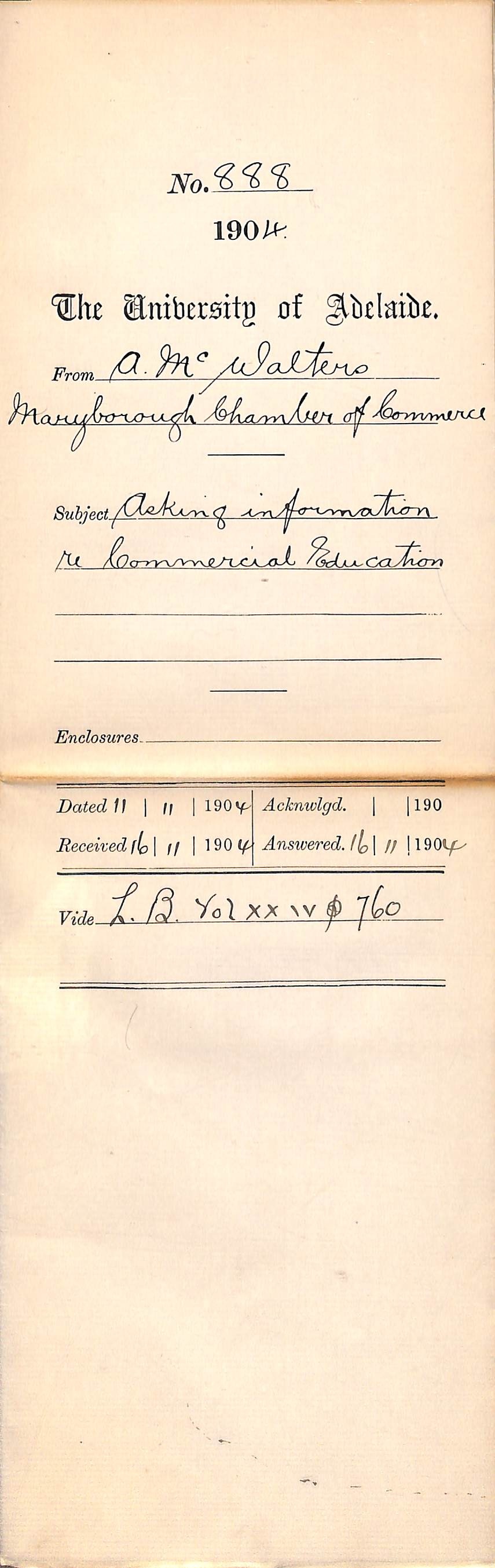 Asking information re Commercial Education