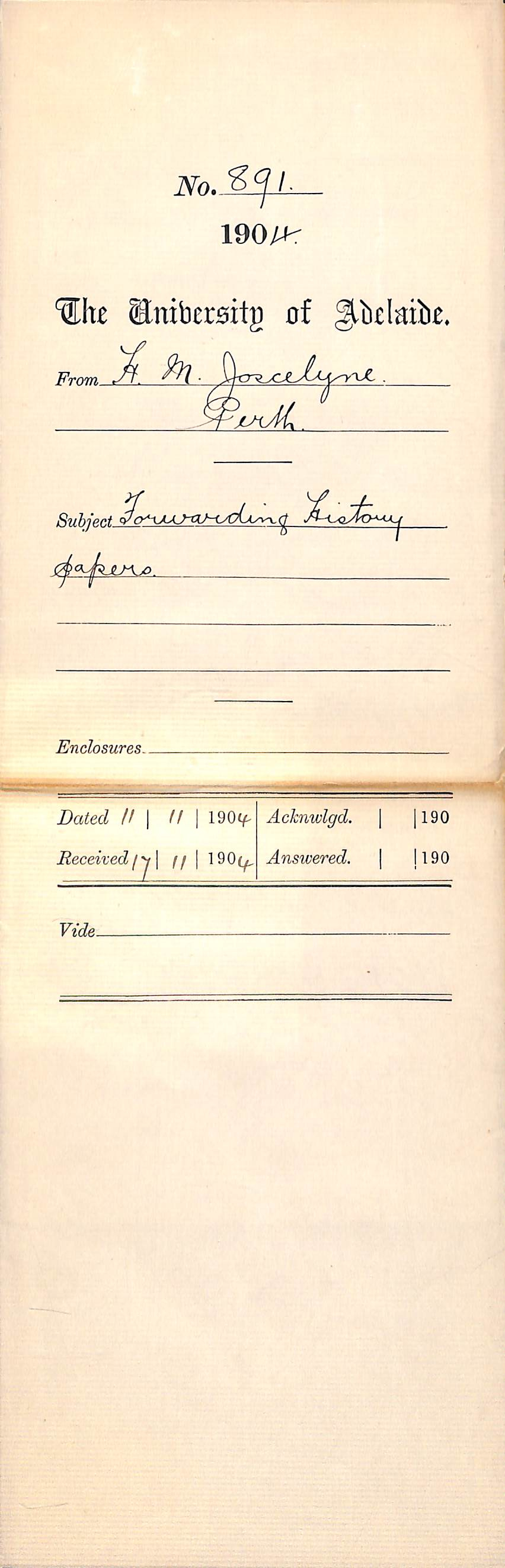 Forwarding History Papers