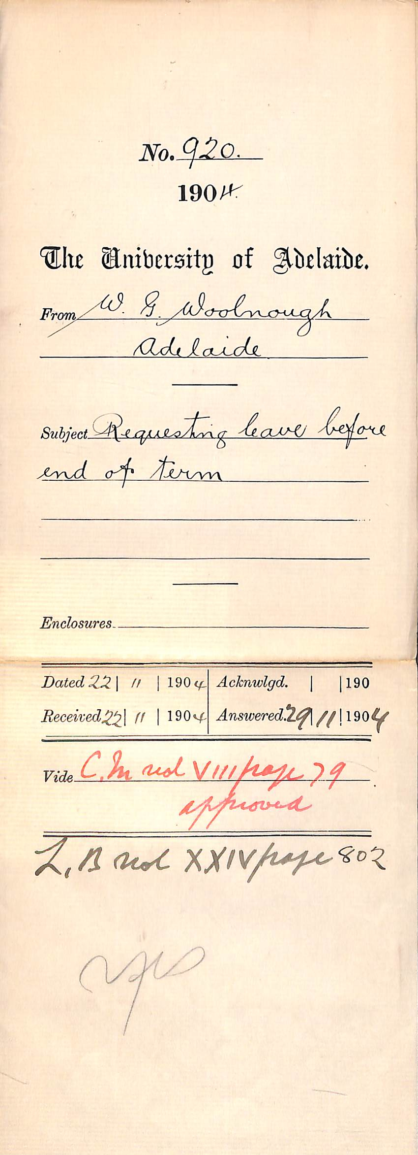 Requesting leave before end of Term