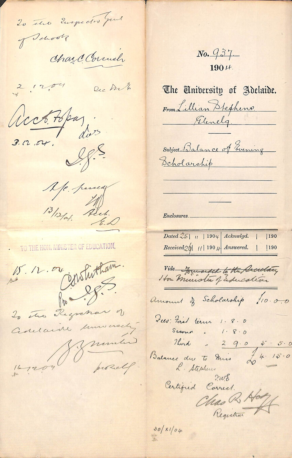 Balance of Evening Scholarship - Stephens