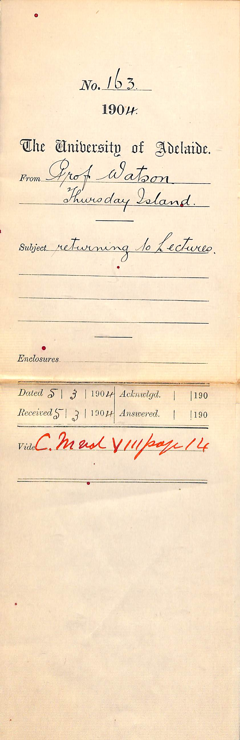 Returning to Lectures